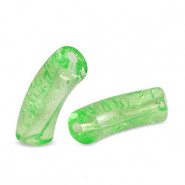 Acryl tube kraal 34x11mm crackle Peridot green